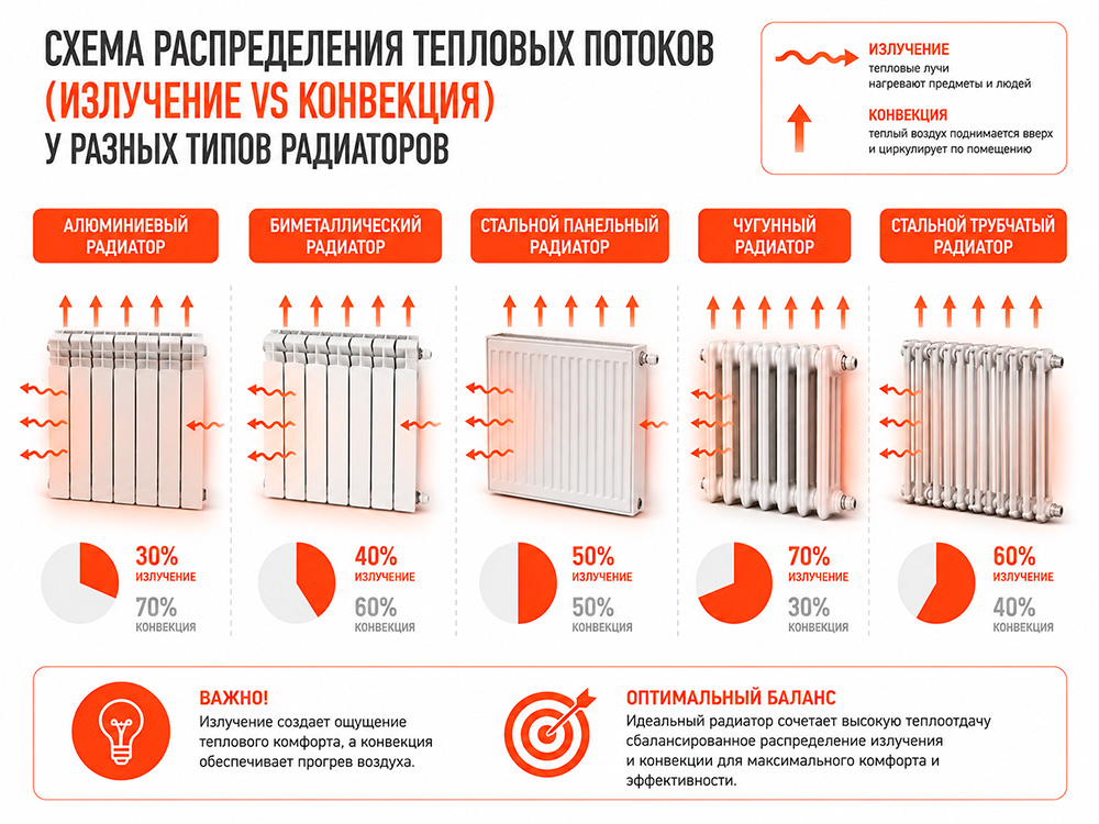 Что влияет на эффективность радиатора отопления — конвекция и излучение. Что влияет на эффективность радиатора отопления — конвекция и излучение.